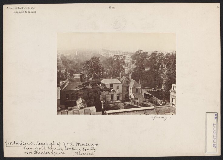 View of old houses and Museum grounds, looking south over Thurloe Square top image