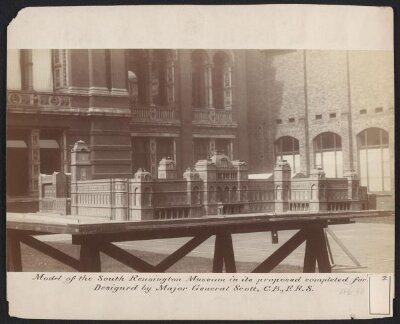 Model of the South Kensington Museum in its proposed completed form.  Designed by Major Gen. Scott, C.B., F.R.S.