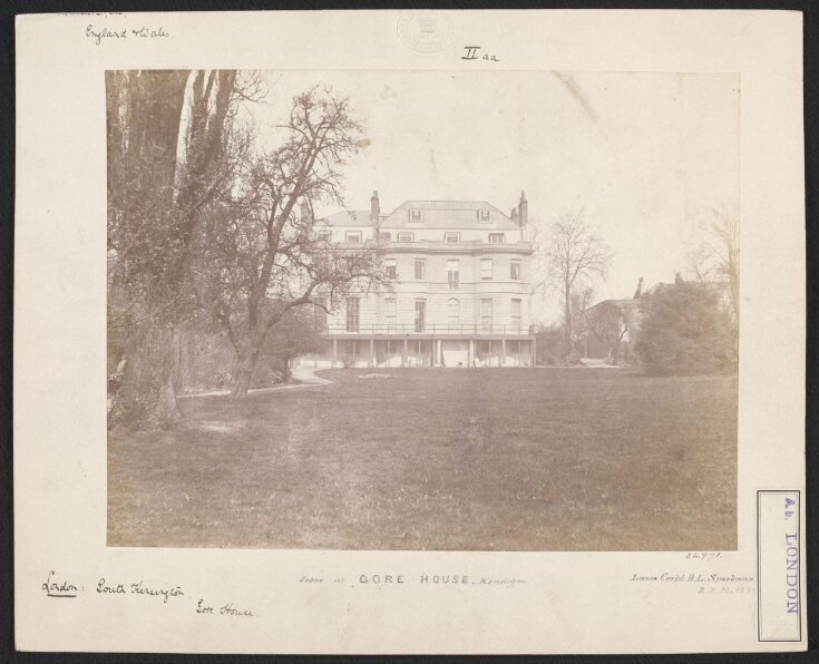 Exterior view of Gore House, Kensington, from the south image