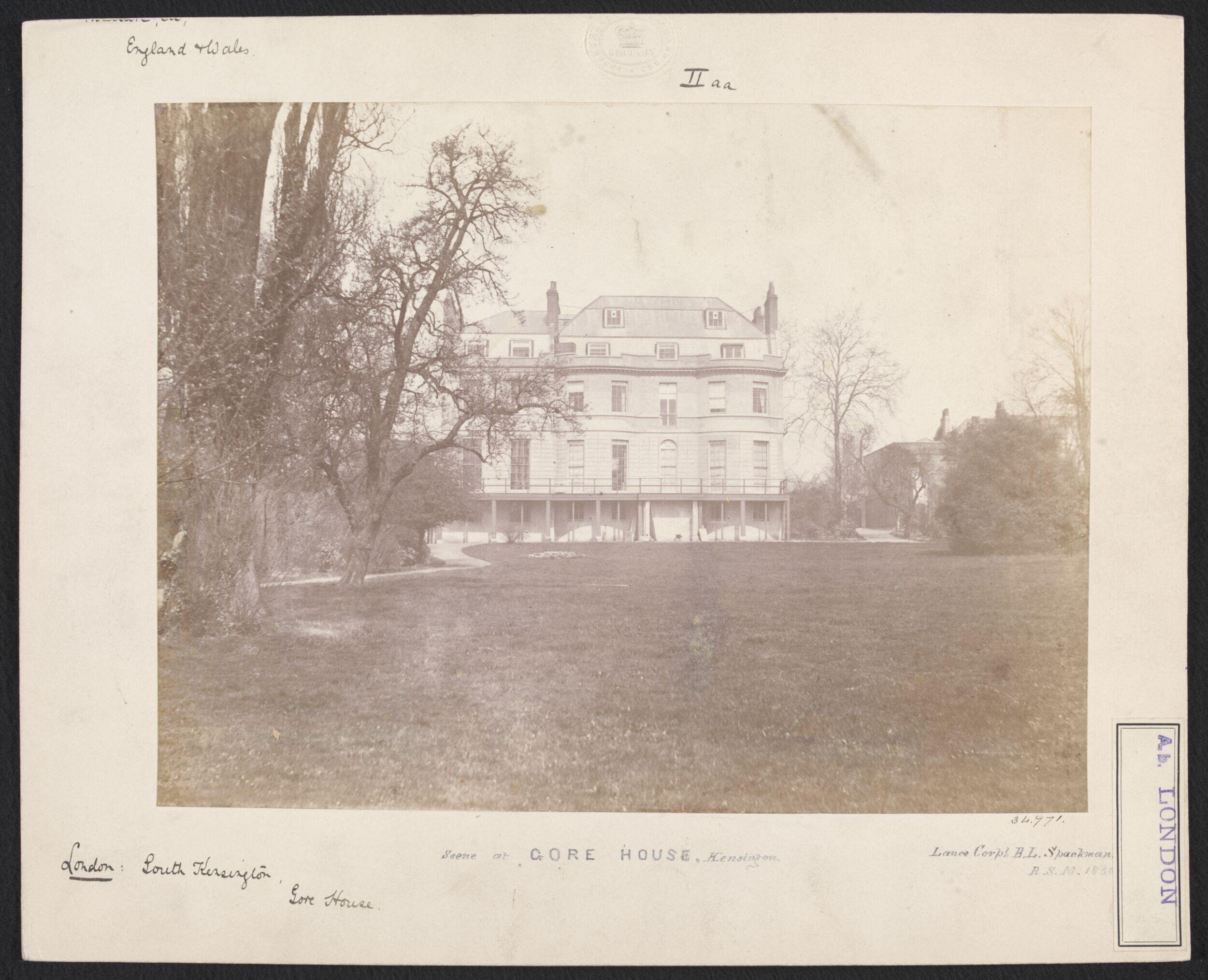 Exterior view of Gore House, Kensington, from the south