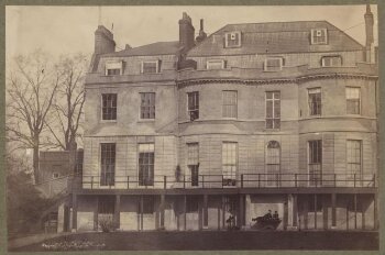 Exterior view, Gore House, Kensington, form the south