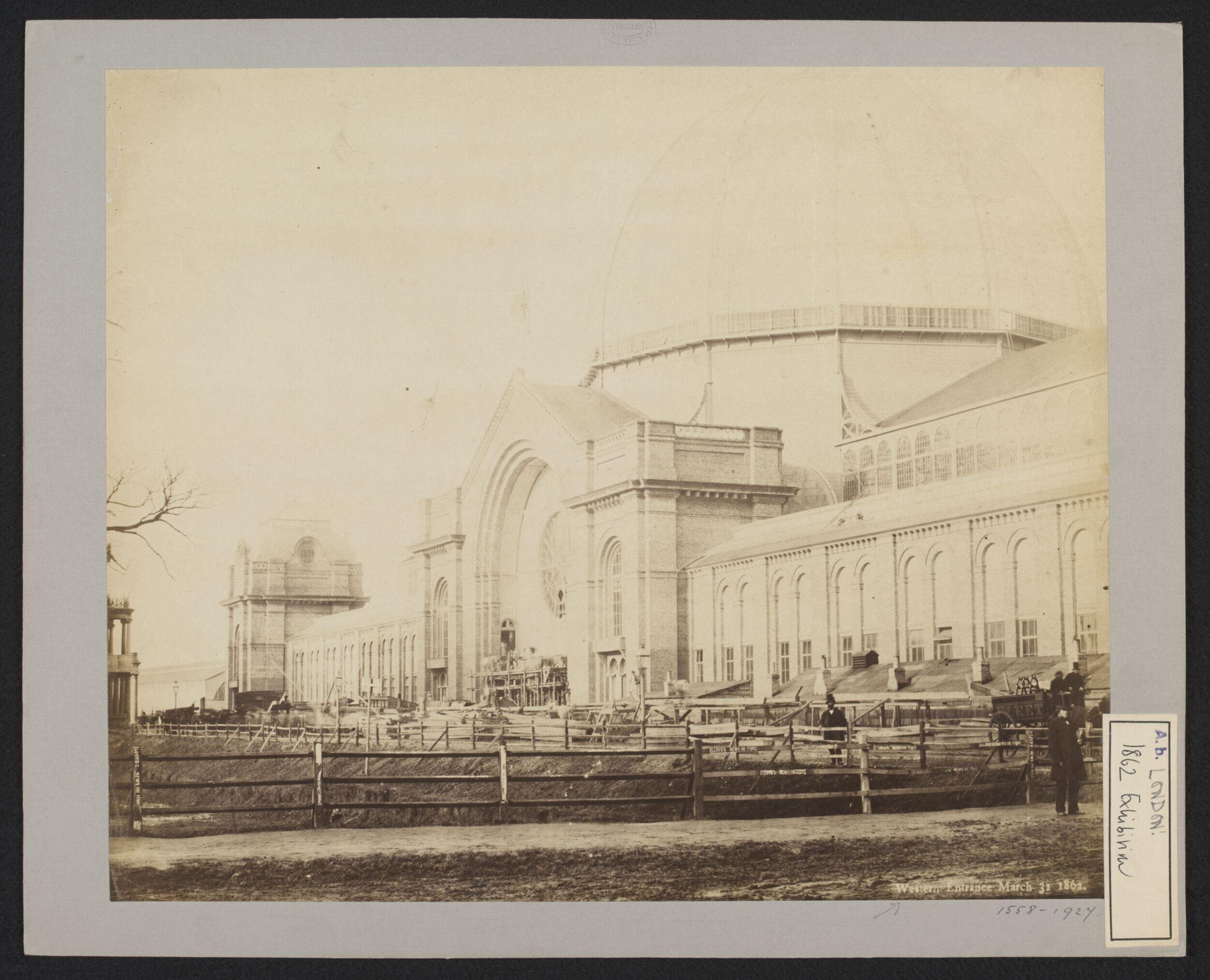 Construction of 1862 International Exhibition buildings, the Western Entrance