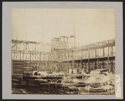 Construction of 1862 International Exhibition buildings, Dome and S.W. transept scaffolding