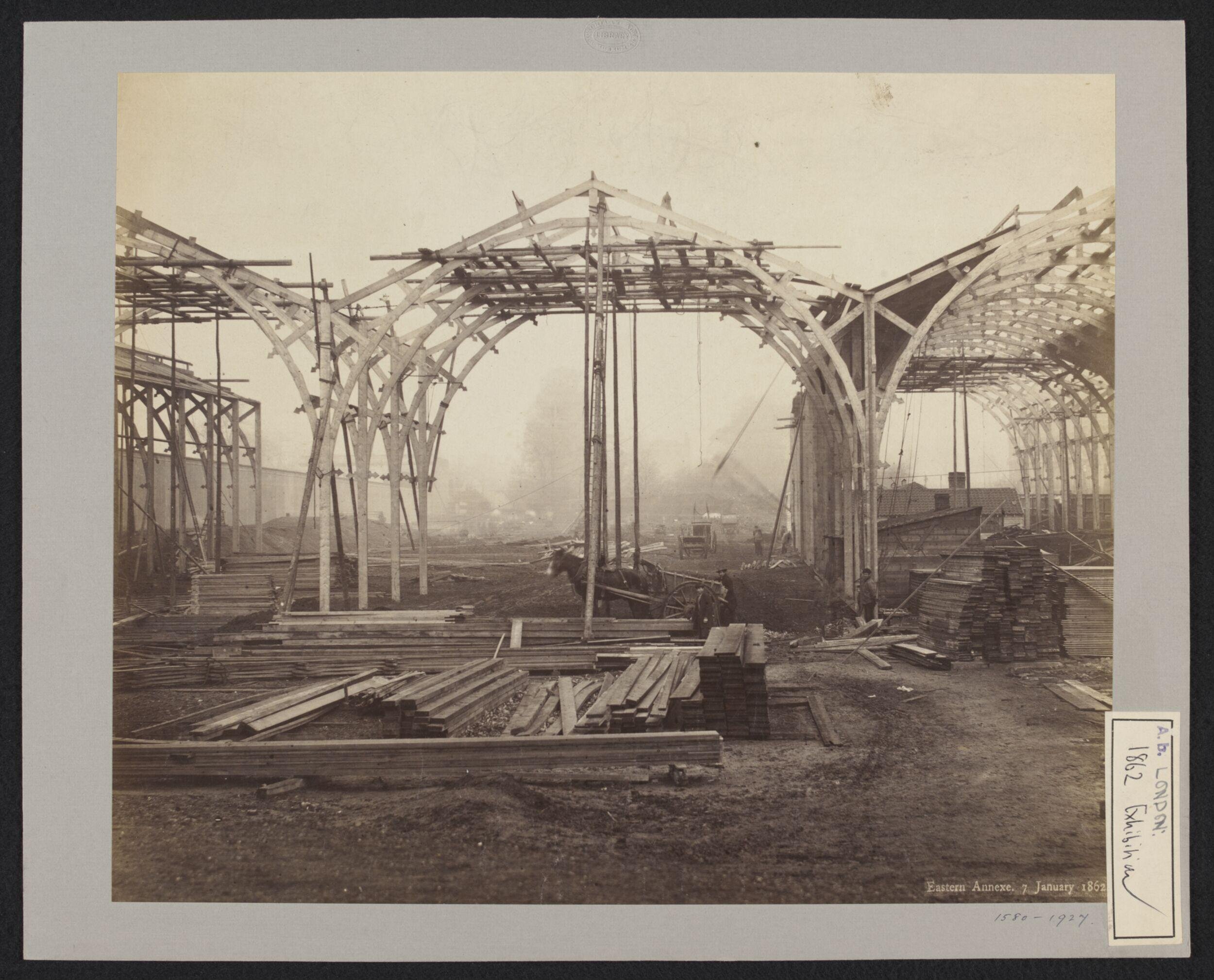 Construction of 1862 International Exhibition buildings