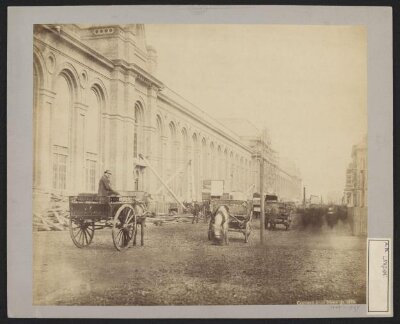 South Kensington, 1862 International Exhibition, Cromwell Road, front, construction