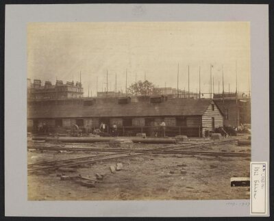 South Kensington, Workers' huts for construction of 1862 International Exhibition buildings [?]