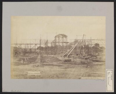 South Kensington, Construction of 1862 International Exhibition buildings, view from north-west