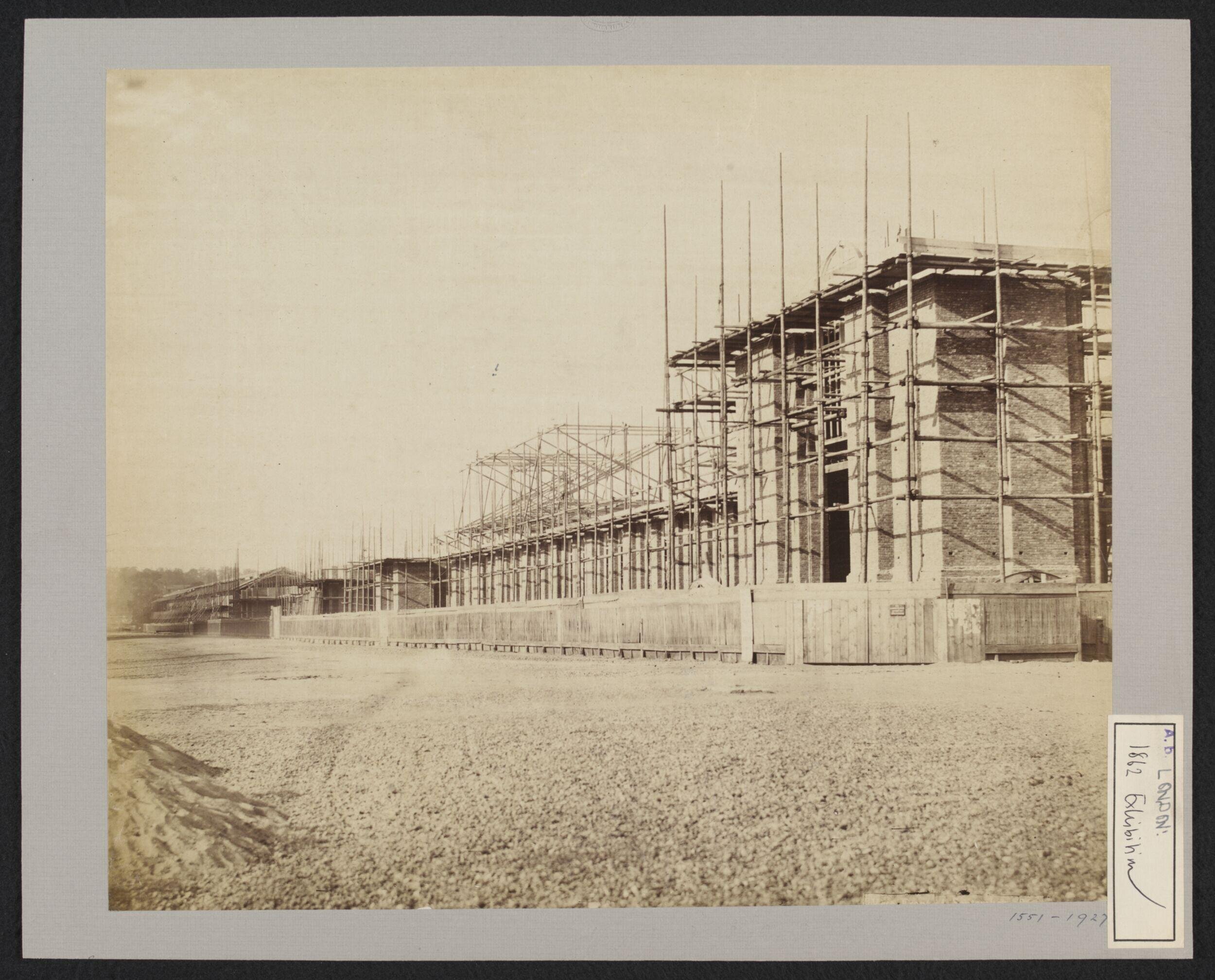 Construction of 1862 International Exhibition, west front