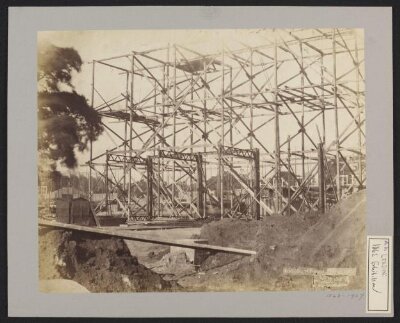 South Kensington, 1862 International Exhibition, scaffolding, East end construction