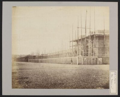 Construction of 1862 International Exhibition buildings, west front