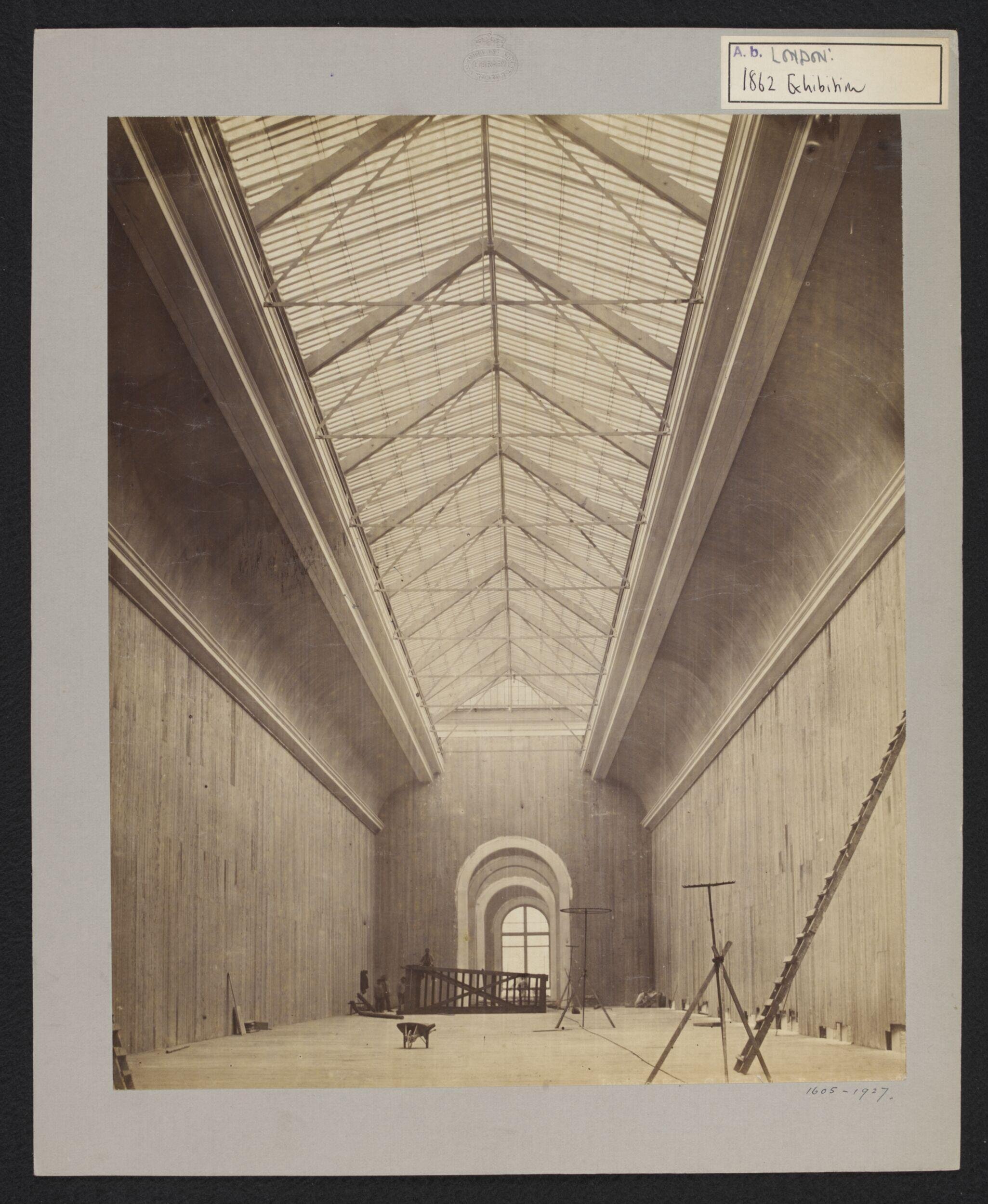 1862 International Exhibition buildings under construction, Picture gallery interior
