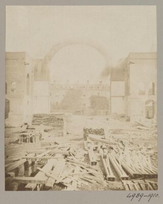 South Kensington, Arch of East Dome of 1862 International Exhibition showing demolition