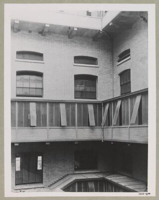 South Kensington, Interior well of Science Schools, showing the external corridors