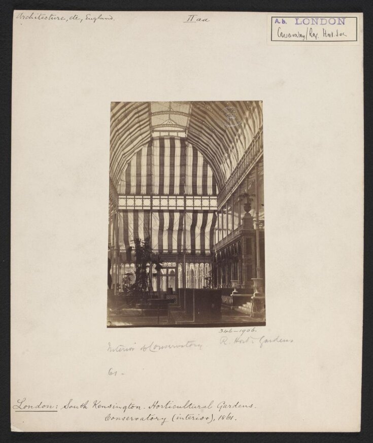 South Kensington, Royal Horticultural Gardens, Interior of Conservatory top image