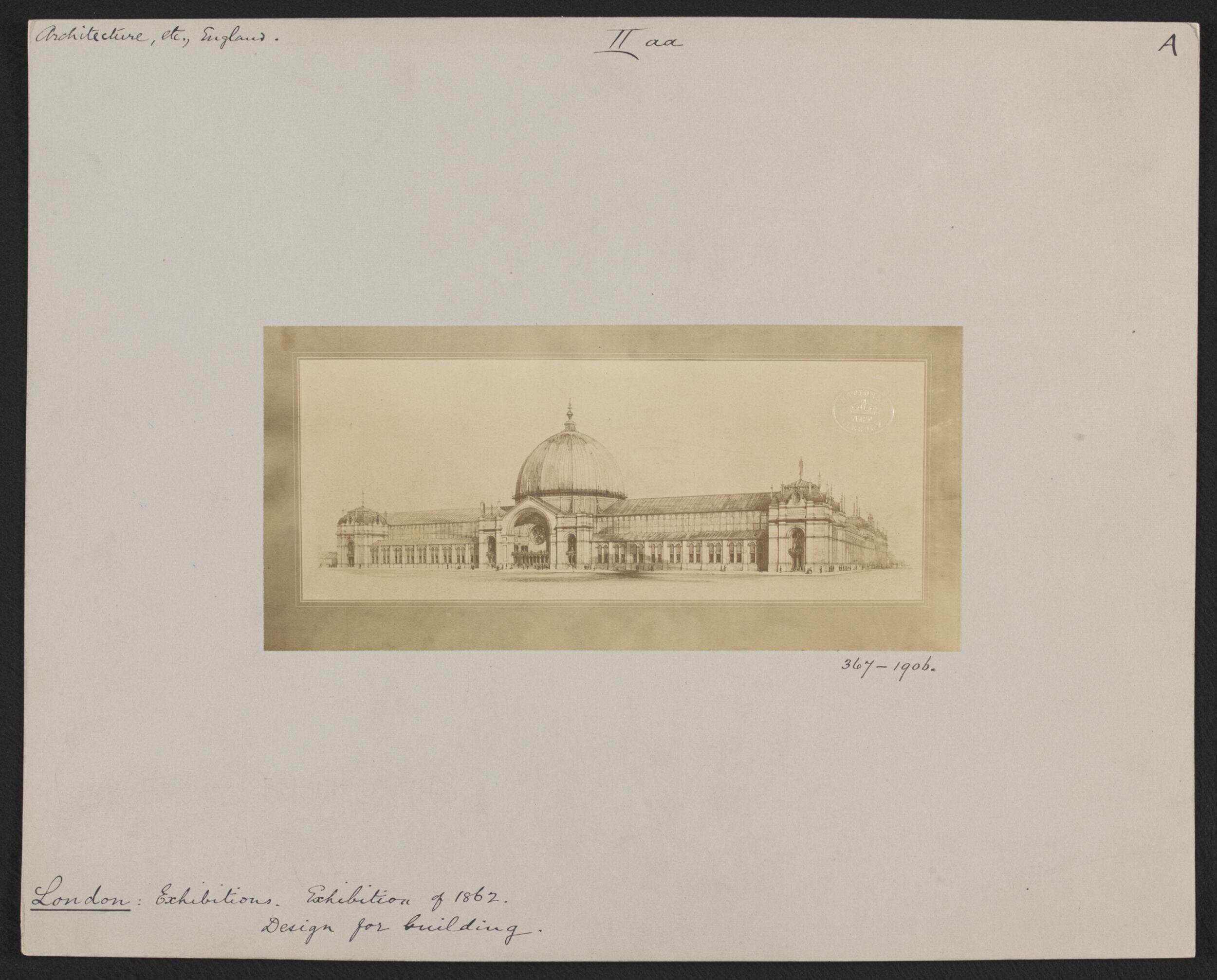 1862 International Exhibition, South Kensington, design for building