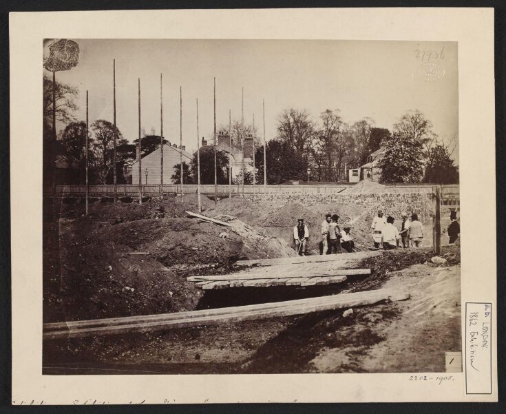 Exhibition of 1862:  View of foundations in angle between Exhibition and Cromwell Roads top image