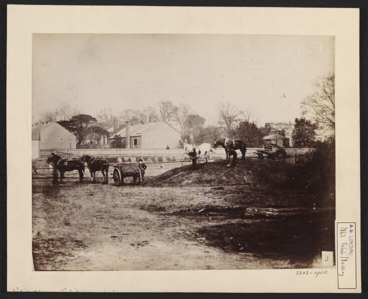 1862 International Exhibition, South Kensington, Carting gravel for concrete, 26 April 1861 top image