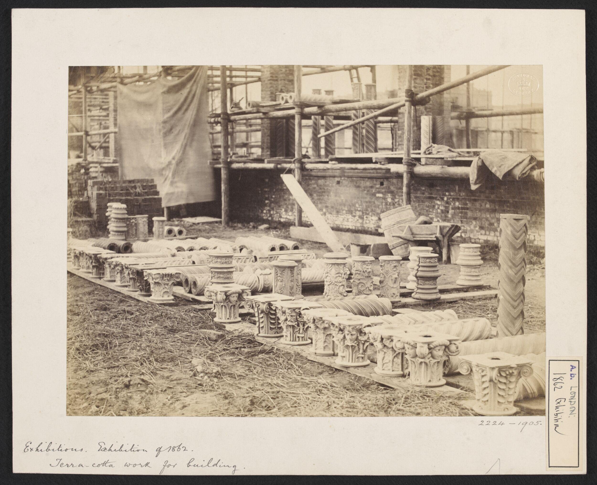 1862 International Exhibition, South Kensington, terracotta capitals for building