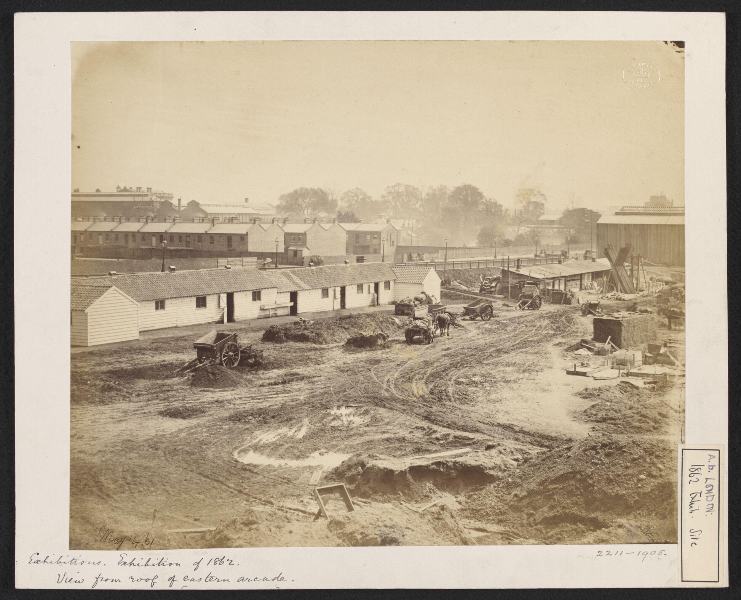1862 International Exhibition, South Kensington, View from roof of Eastern Arcade