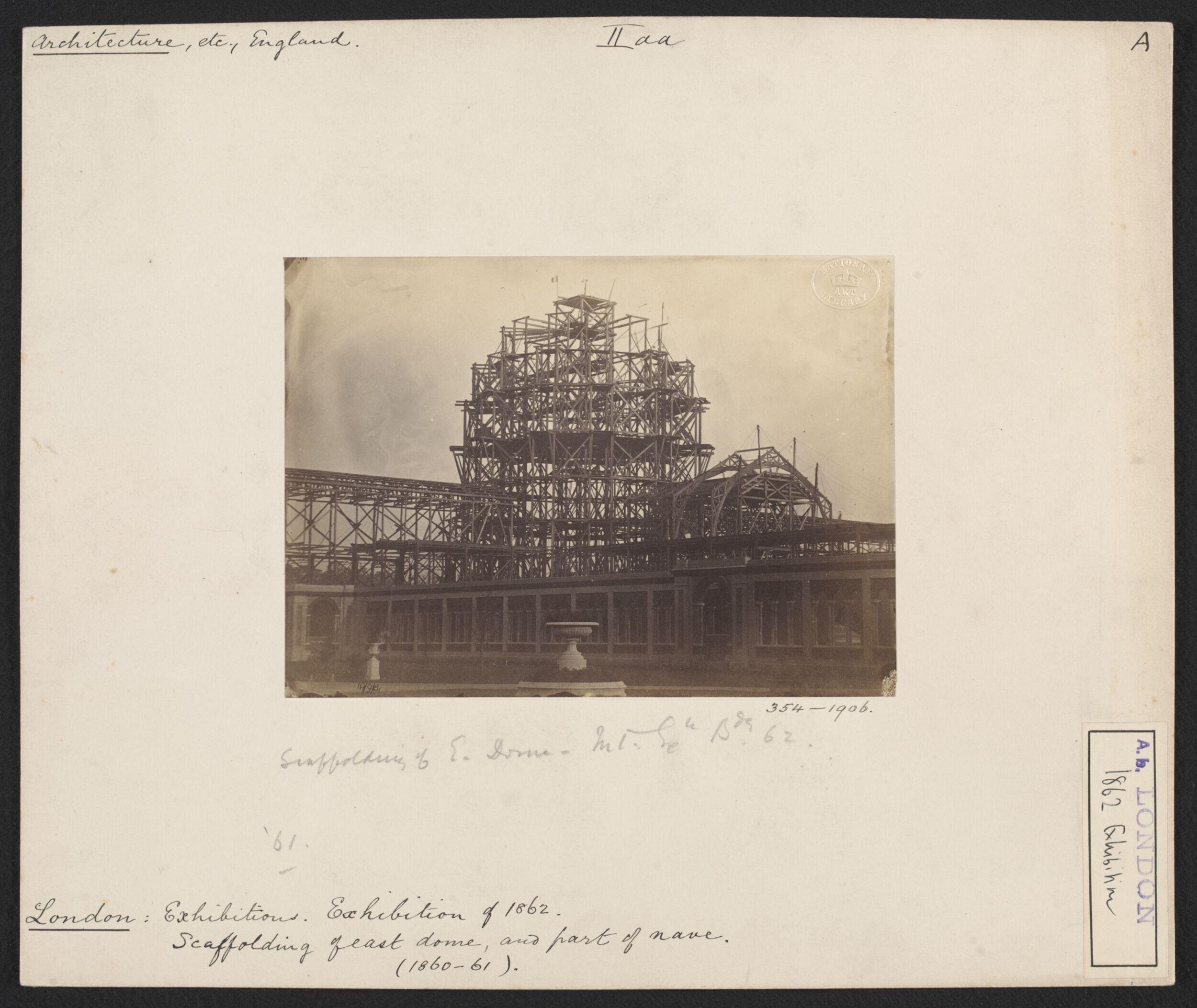 1862 International Exhibition, South Kensington, East Dome and part of nave under scaffolding