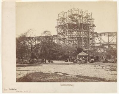 International Exhibition, Scaffolding the Dome, South Kensington, 1862