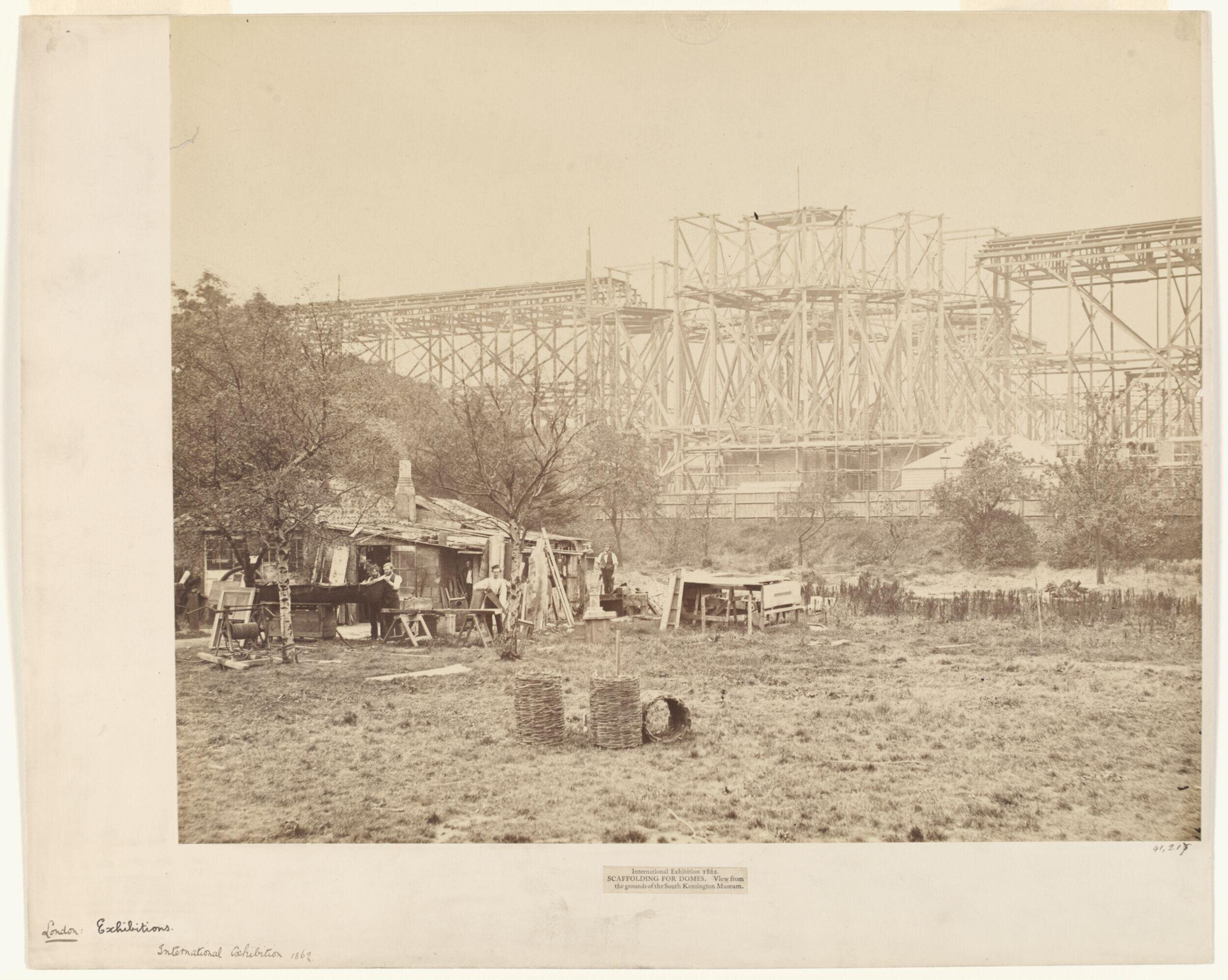 International Exhibition, Scaffolding the Dome, South Kensington