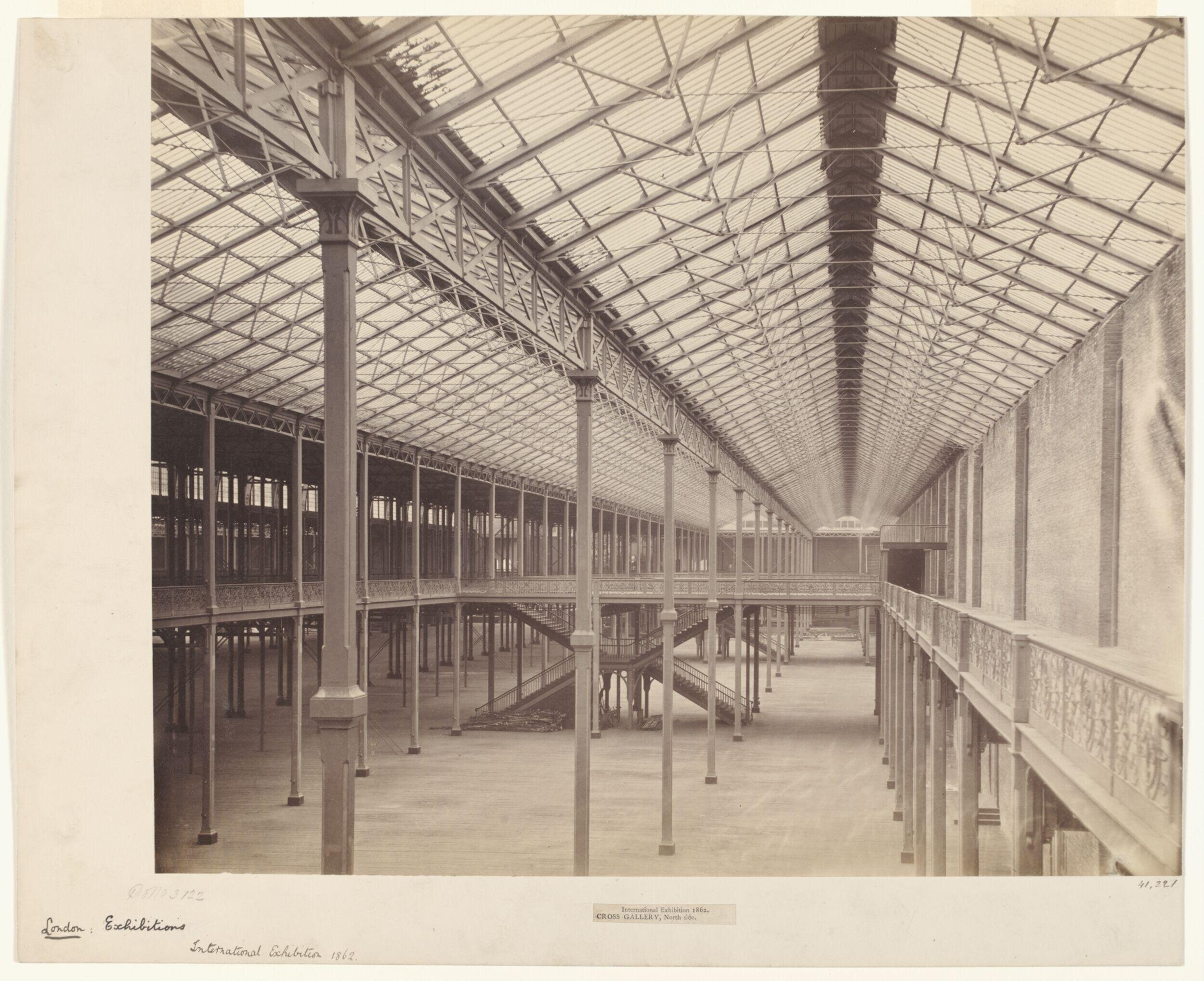 Interior view of the Cross Gallery, International Exhibition, South Kensington, 1862