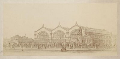 Design by J. W. Wild for the completion of the Bethnal Green Museum building with a tower and curator's house