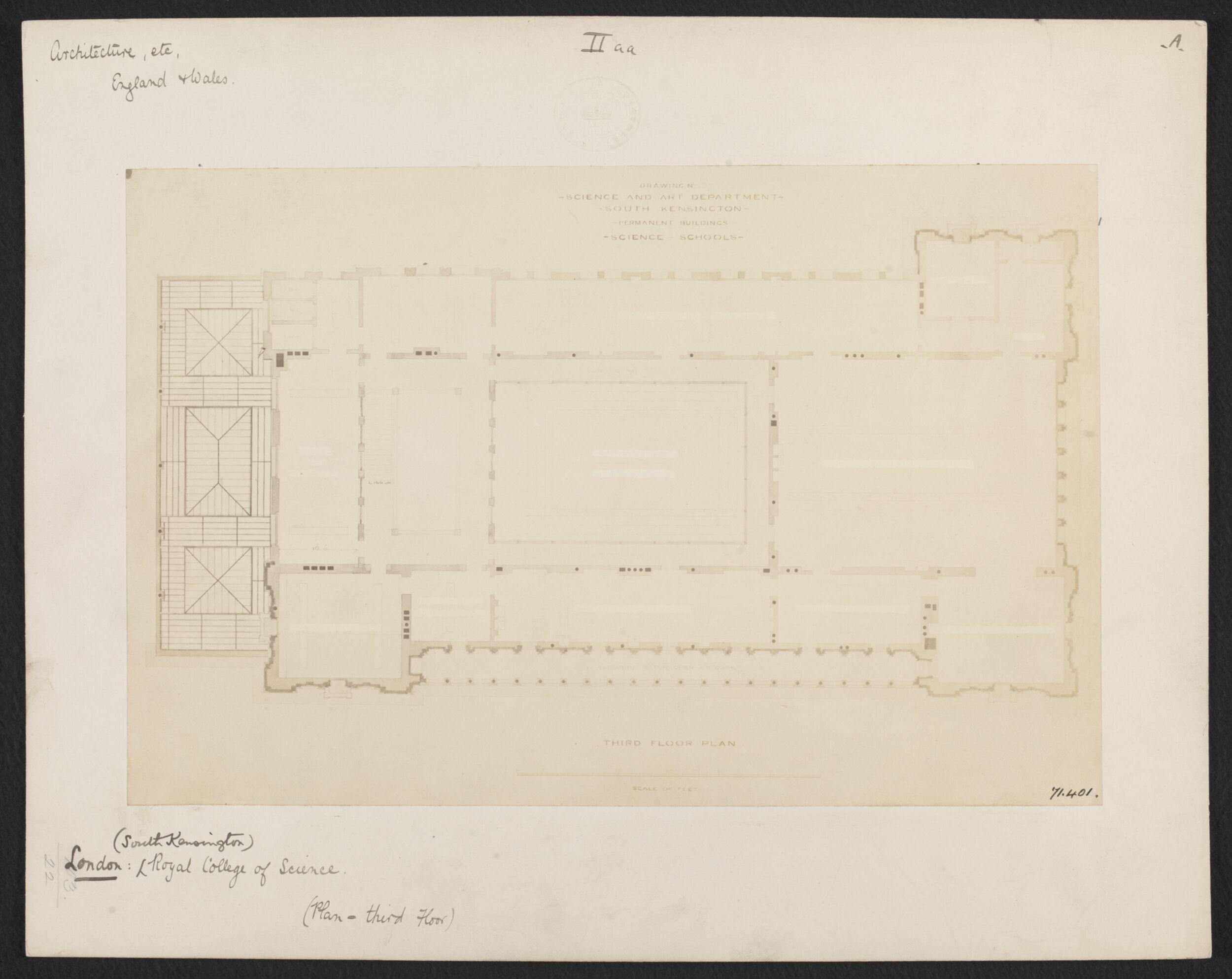 Royal College of Science: third floor plan, South Kensington