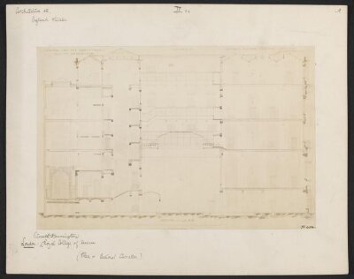 Royal College of Science:  sectional elevation, South Kensington