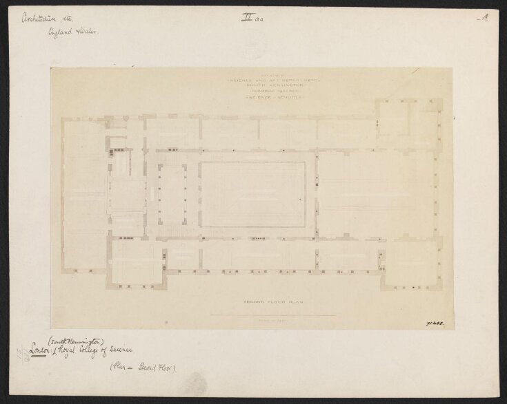 Royal College of Science:  second floor plan, South Kensington top image