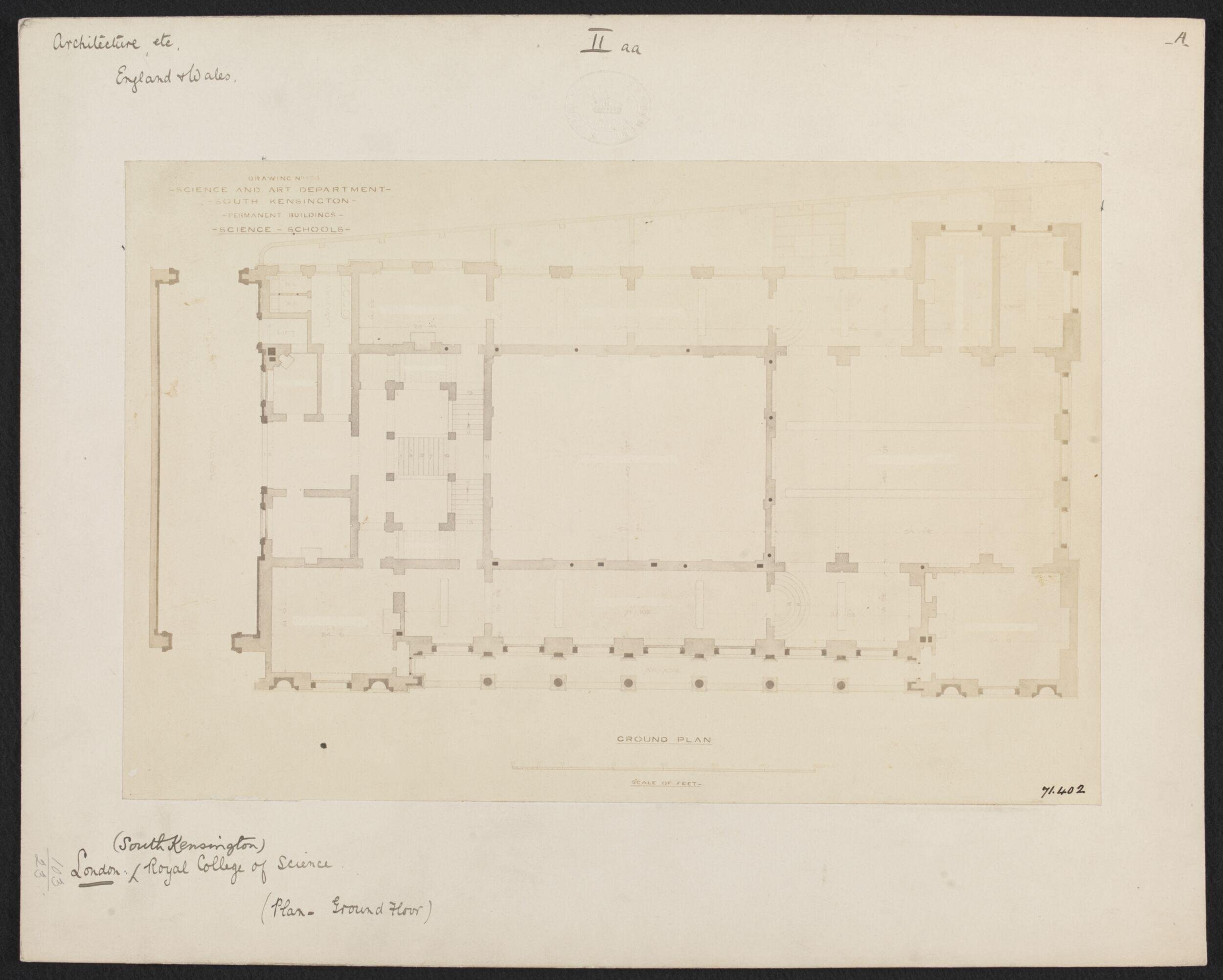 Royal College of Science: ground floor plan, South Kensington