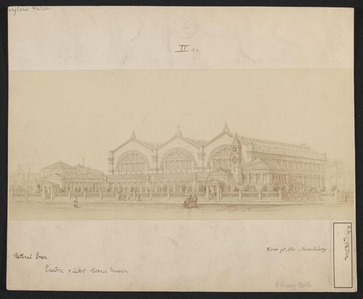 Design by J. W. Wild for the completion of the Bethnal Green Museum building with a tower and curator's house top image