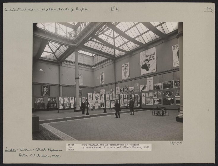 Photograph, Victoria and Albert Museum, British and foreign posters exhibition, North Court, gelatin silver print, 1931 image