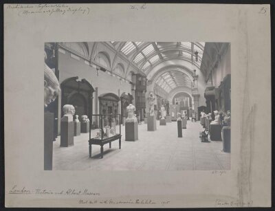 Victoria and Albert Museum, West Hall (Gallery 48) showing Ivan Meštrović sculpture exhibition, looking west