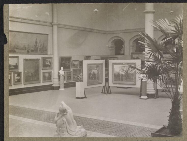 Victoria and Albert Museum, North Court, south-west corner, paintings exhibition, June 1915 top image