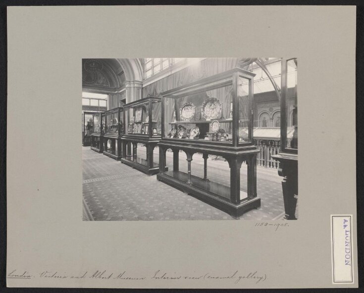 View of cases in Prince Consort's Gallery (Gallery 110) - first floor corridor of South Court (Enamel Gallery) image