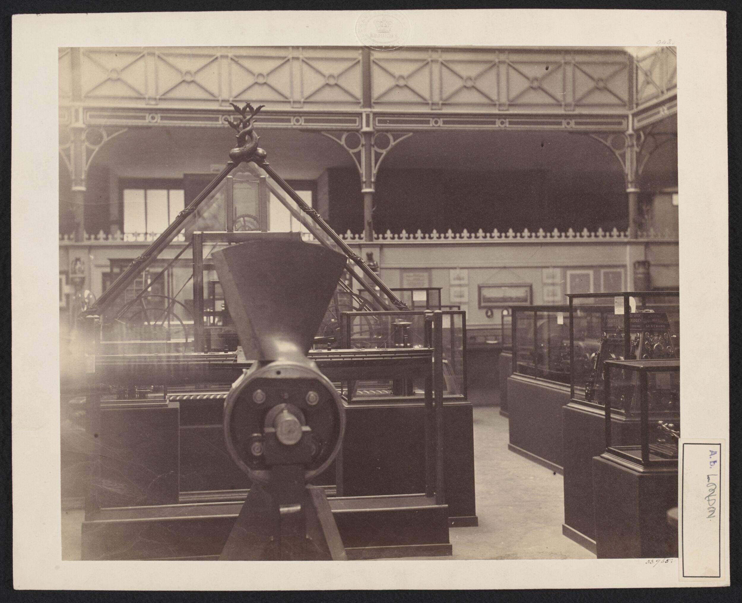 Interior view of the Patent Museum, South Kensington Museum (the 'Brompton Boilers')