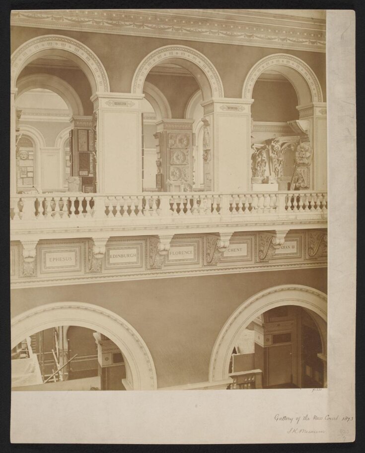 South Kensington Museum, view of the lower gallery (Gallery 111) and upper gallery between the Cast Courts top image
