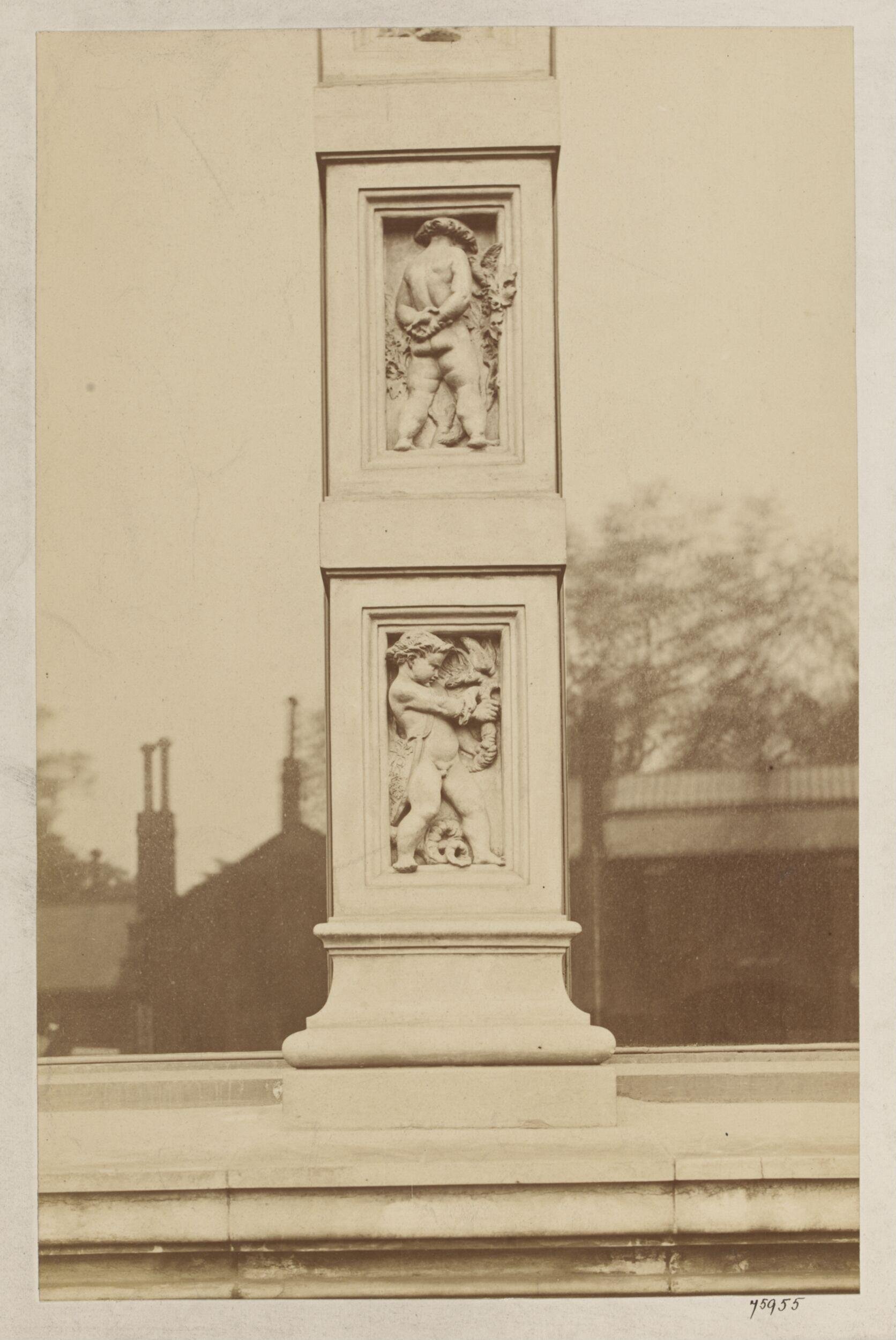 South Kensington Museum, Quadrangle:  part of terracotta detail to windows in east face of Residences building