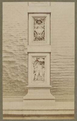 South Kensington Museum, Quadrangle:  part of terracotta detail to windows in east face of Residences building
