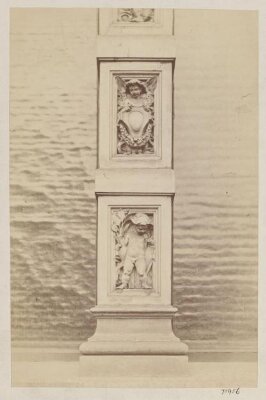 South Kensington Museum, Quadrangle:  part of terracotta detail to windows in east face of Residences building