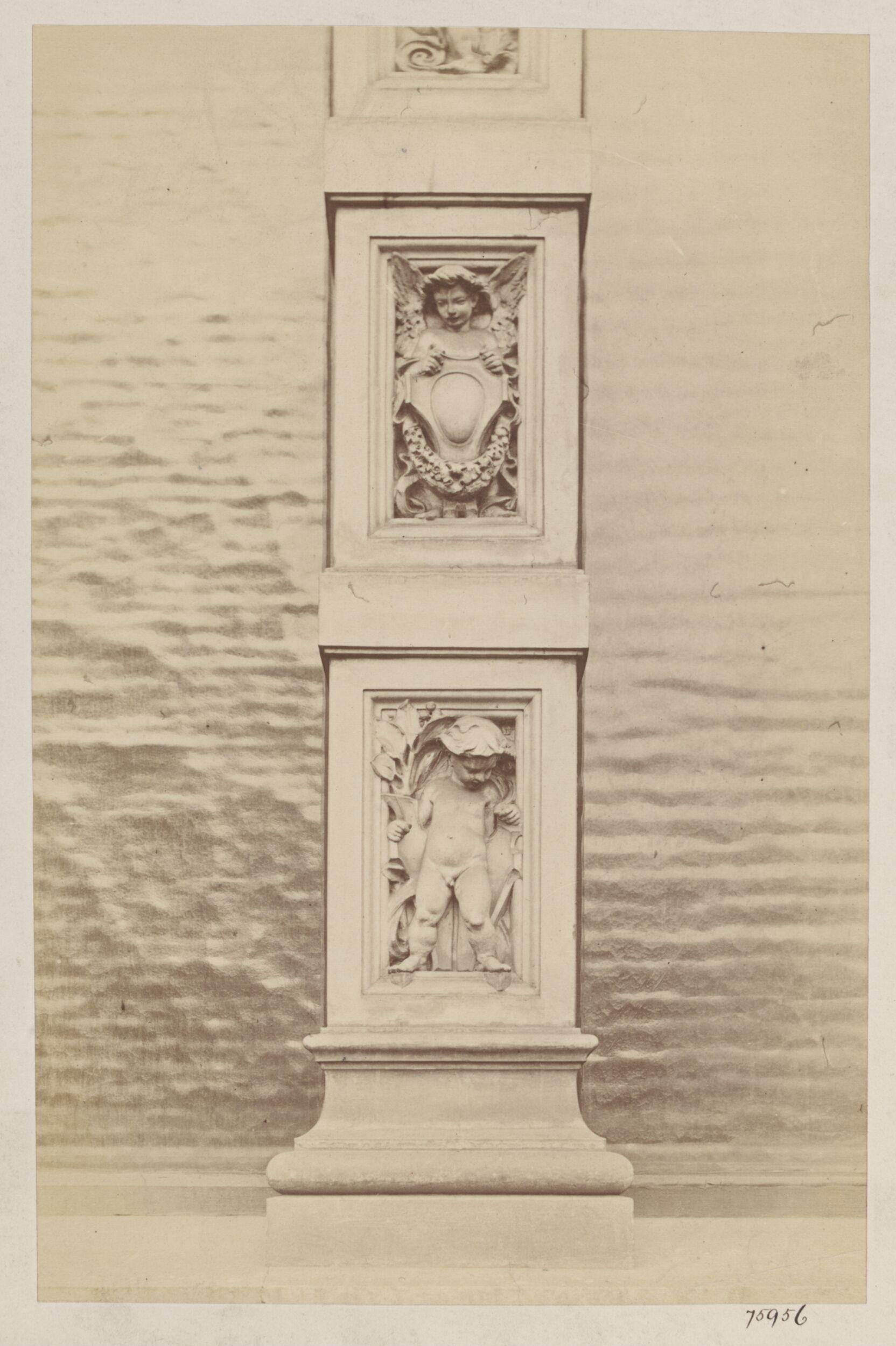 South Kensington Museum, Quadrangle:  part of terracotta detail to windows in east face of Residences building