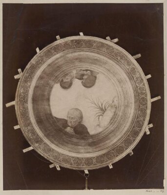 Fresco ceiling cenrtral oculus attributed to Alessandro Pampurino, originally from Casa Maffi, Cremona, purchased from Stefano Bardini