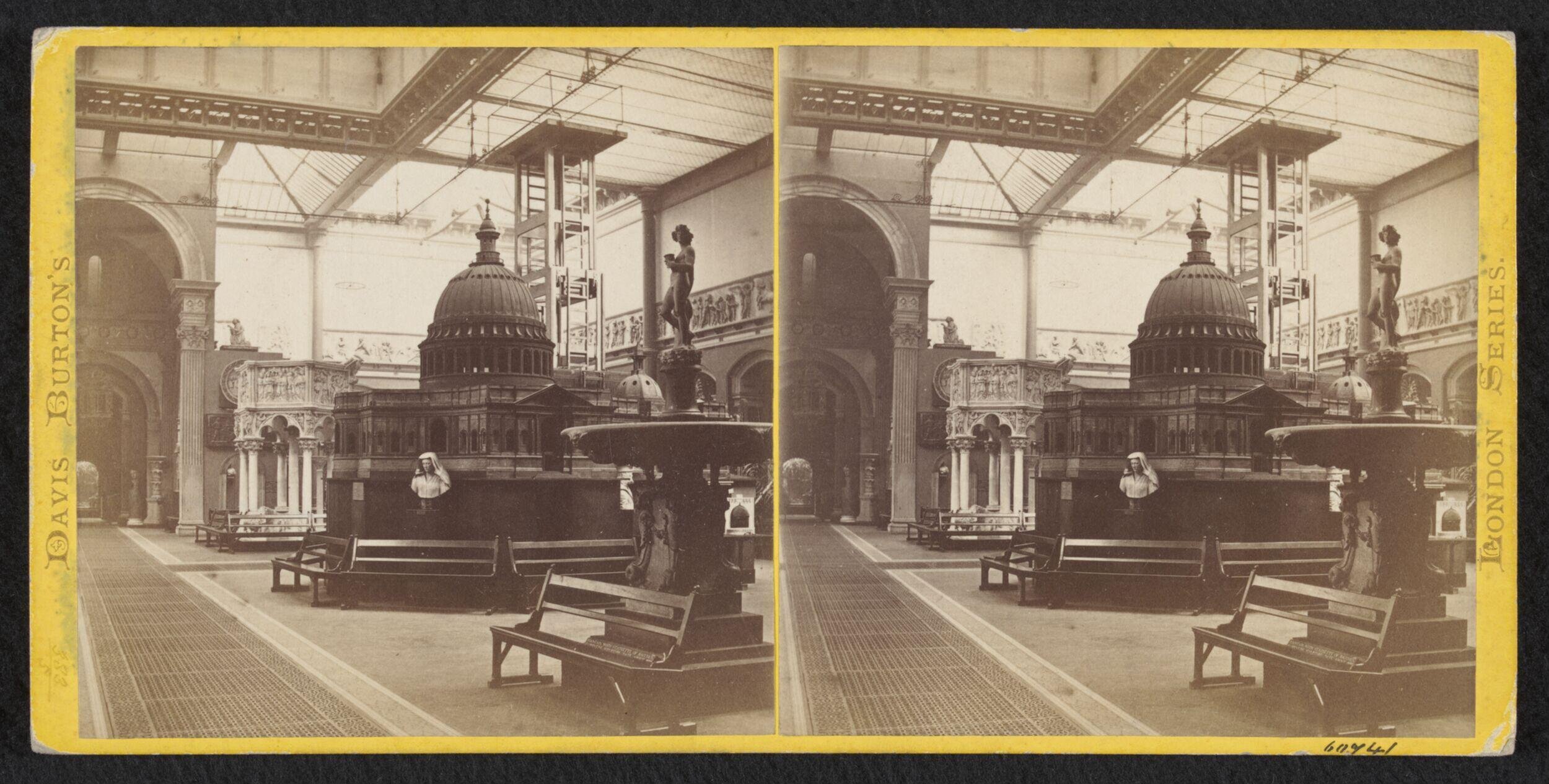 South Kensington Museum, North Court, showing casts and model of St. Paul's Cathedral