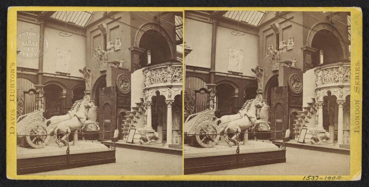 South Kensington Museum, North Court, north-west corner, showing architectural casts, view towards Pisa Cathedral pulpit top image