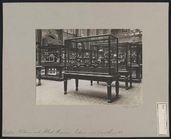 Victoria and Albert Museum, view of cases in South Court