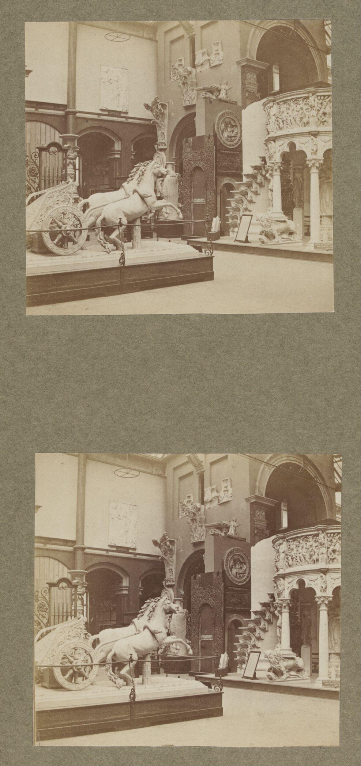South Kensington Museum, North Court, north-west corner, showing architectural casts, view towards Pisa Cathedral pulpit