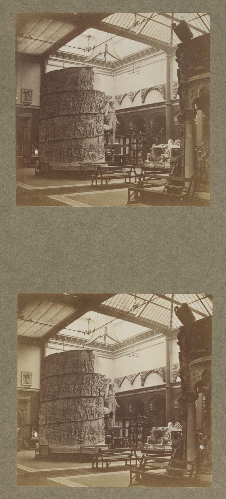 South Kensington Museum, North Court, south-west corner, showing cast of Trajan's column top image