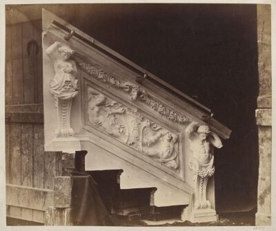 South Kensington Museum, plaster cast of a ceramic frieze for Western (ceramic) staircase, designed by F. W. Moody and made by Minton, Hollins & Co.